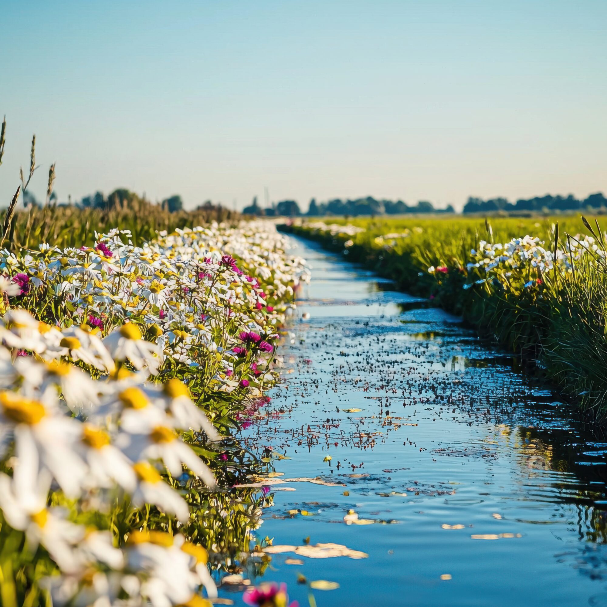 Water uit deze sloot kun je zuiveren met een goede waterfilter